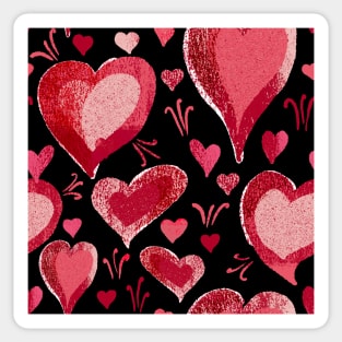 Red Black Heart Pattern Sticker